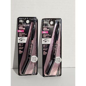 Maybelline Curvitude Liner Liquid Eyeliner 410 Black Ultra Fine Tip Pen x2